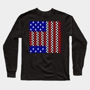 US flag houndstooth Long Sleeve T-Shirt